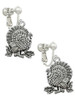 Antiqued Turkey Clip On Earrings