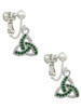 Small 2-D Green Trinity Knot Clip On Earrings