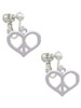 Heart Peace Sign Clip On Earrings