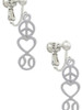 Peace - Heart - Softball Clip On Earrings