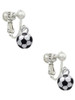 3-D Soccer ball Clip On Earrings
