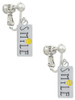 Smile with Smiley Face Rectangle Clip On Earrings