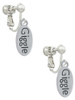 Giggle Oval Clip On Earrings