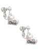 Cheer Heart with AB Crystal Clip On Earrings