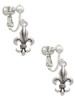 Medium Antiqued Fleur di Lis Clip On Earrings