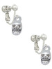 Mini Skull Clip On Earrings