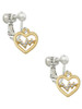 Gold Tone Heart - Crystal Heartbeat Clip On Earrings