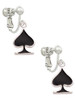 Card Suit - Black Spade Clip On Earrings