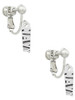 Navy Clip On Earrings