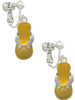 Yellow Paw Flip Flop Clip On Earrings