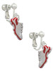 Red Running Shoe Clip On Earrings