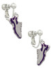 Purple Running Shoe Clip On Earrings