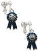 Best in Show Blue Ribbon Clip On Earrings