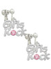 Girls Rock with Light Pink Crystal Clip On Earrings