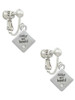 2-D ''Baby on Board'' Sign with Foot Print Clip On Earrings