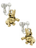 Gold Tone 3-D Elephant Clip On Earrings