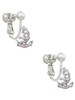 Mini AB Crystal Anchor Clip On Earrings