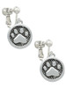Paw in Circle Clip On Earrings