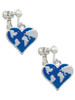 Enamel Earth Heart Clip On Earrings