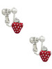 Mini 2-D Enamel Strawberry Clip On Earrings