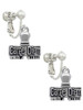3-D ''Carpe Diem'' Stamp Clip On Earrings