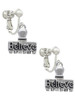 3-D ''Believe'' Stamp Clip On Earrings