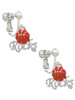 Enamel Basketball ''Rocks'' Clip On Earrings