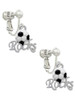 Enamel Soccer ball ''Rocks'' Clip On Earrings