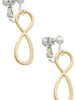 Large Elegant Gold Tone Infinity Sign Clip On Earrings