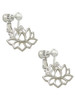 Lotus Outline Clip On Earrings