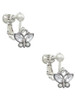 Mini Butterfly with Clear Wings & Crystals Clip On Earrings