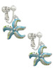 Hot Blue Starfish - Clip On Earrings