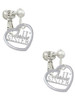 Lil Sister in Open Heart - 5/8'' Clip On Earrings