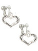 Heart with 3 AB Crystals - Stronger Braver Smarter Clip On Earrings