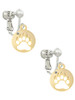 Gold Tone Bear Paw Silhouette Clip On Earrings
