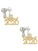 Gold Tone Class of 2020 Clip On Earrings