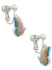 Translucent Pastel Flying Butterfly Clip On Earrings