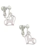 German Shepard Silhouette Heart Clip On Earrings