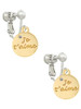 Gold Tone Je T'aime Disc Clip On Earrings
