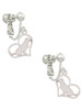 Labrador Silhouette Heart Clip On Earrings