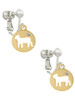 Gold Tone Lamb Silhouette Clip On Earrings