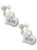 Large Wife Heart Clip On Earrings