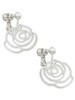 Large Rose Outline Clip On Earrings