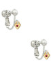 Mini January - Maroon Crystal Gold Tone Heart Clip On Earrings