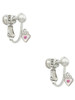 Mini October - Hot Pink Crystal Heart Clip On Earrings