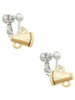 Mini Gold Tone Megaphone Clip On Earrings