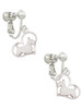Scottie Dog Silhouette Heart Clip On Earrings