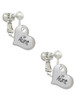 Small ''Aunt'' Heart with Clear Crystal Clip On Earrings