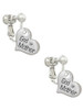 Small ''Godmother'' Heart with Clear Crystal Clip On Earrings