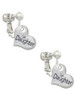 Small ''Daughter'' Heart with Clear Crystal Clip On Earrings